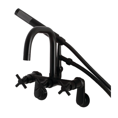 Aqua Vintage AE8450DX Wall Mount Clawfoot Tub Faucet, Matte Black AE8450DX